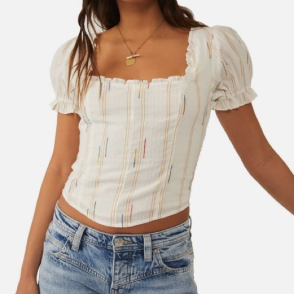NWT Free People White Corset Top Size M